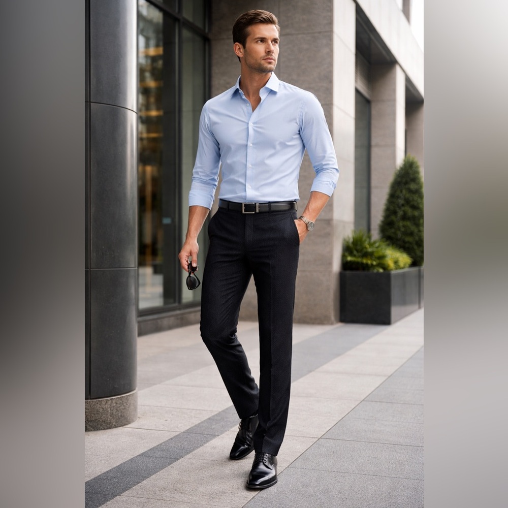 Alfani Slim Fit Dress Pants Men 36x34 Black Textured Flat Front Career Work Slac